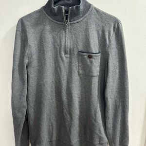 Thomas Parker Men’s Gray Zip Up‎ Shirt Size S